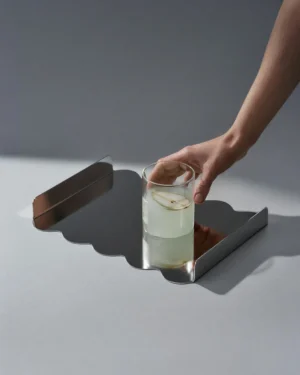 Five | Silk Mirror Serving Stand & Tray