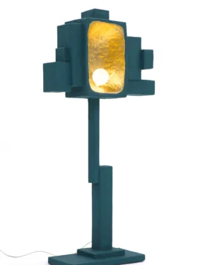 Box-1 Floor Lamp in Resin, Cardboard And Natural Fibers