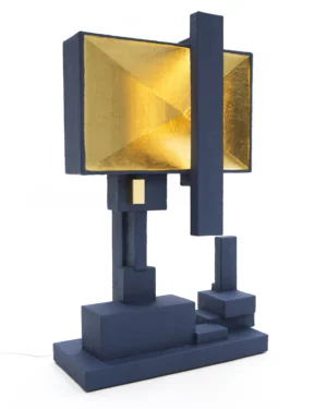 Box-2 Floor Lamp in Blue Cardboard