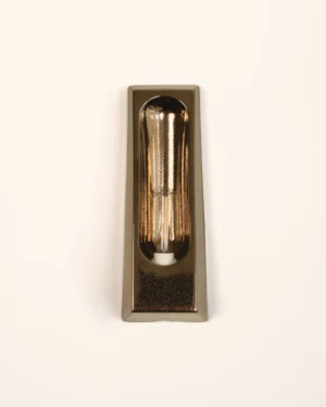 Alcove European Wall Sconce in glazed ceramic on a wall, front view.