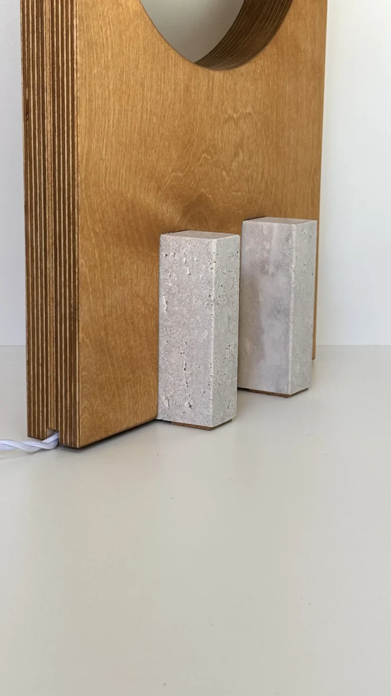 Galileo 2.2 Table Lamp In Marble And Plywood — 3