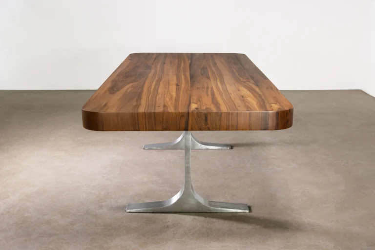 Cast White Bronze Twin Pedestal And Argentine Rosewood Table, Ambrosi By Costantini — 3
