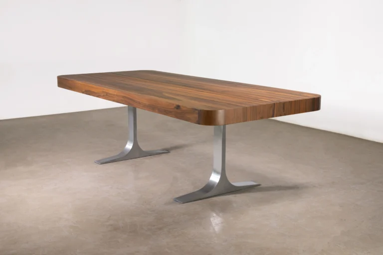 Cast White Bronze Twin Pedestal And Argentine Rosewood Table, Ambrosi By Costantini — 2