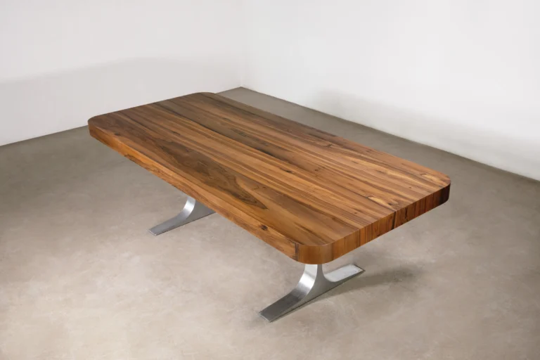 Cast White Bronze Twin Pedestal And Argentine Rosewood Table, Ambrosi By Costantini — 4