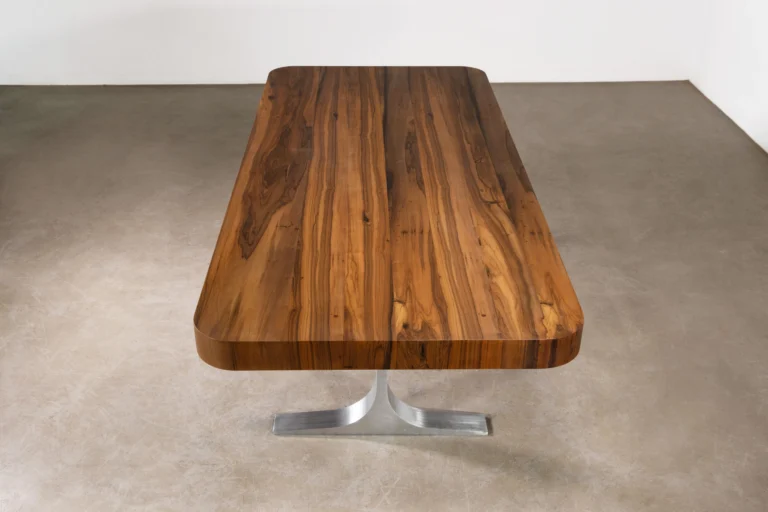Cast White Bronze Twin Pedestal And Argentine Rosewood Table, Ambrosi By Costantini — 7