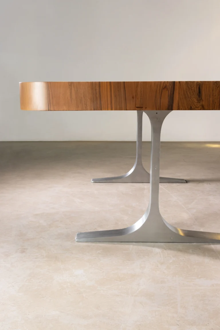 Cast White Bronze Twin Pedestal And Argentine Rosewood Table, Ambrosi By Costantini — 8