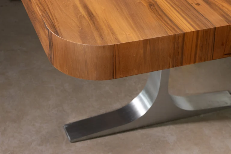 Cast White Bronze Twin Pedestal And Argentine Rosewood Table, Ambrosi By Costantini — 9