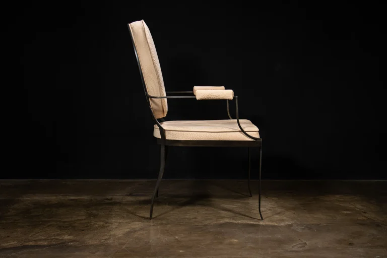 Hand Forged Metal And Leather Chair In The Of Style Andre Arbus By Costantini — 15
