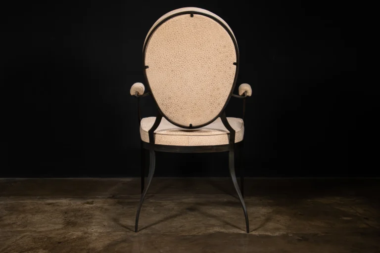 Hand Forged Metal And Leather Chair In The Of Style Andre Arbus By Costantini — 10