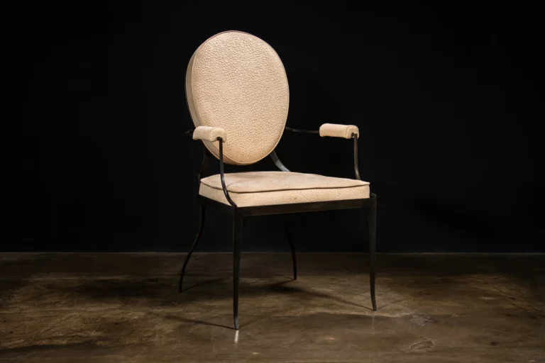 Hand Forged Metal And Leather Chair In The Of Style Andre Arbus By Costantini — 9