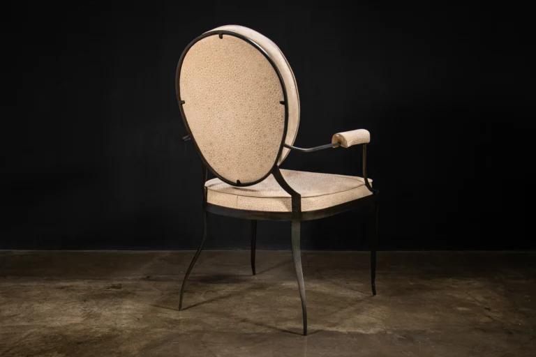Hand Forged Metal And Leather Chair In The Of Style Andre Arbus By Costantini — 8