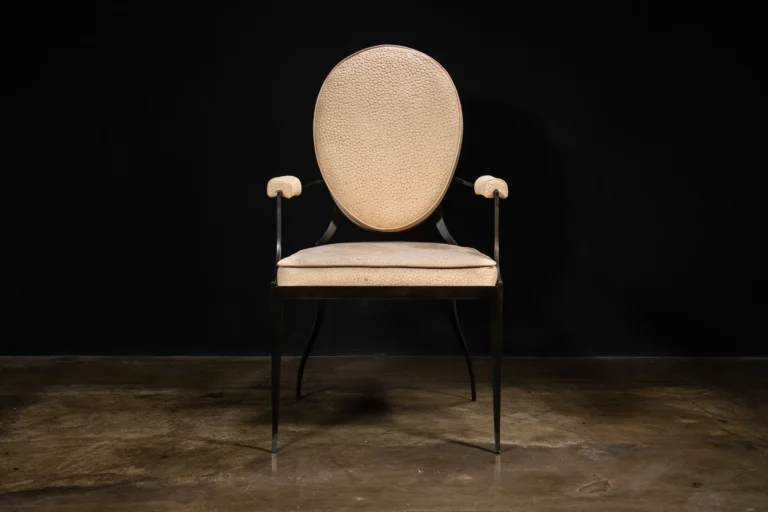 Hand Forged Metal And Leather Chair In The Of Style Andre Arbus By Costantini — 7