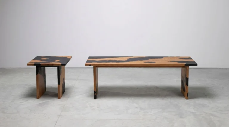 Fire Ctrl Side Table in Oak Wood — 6