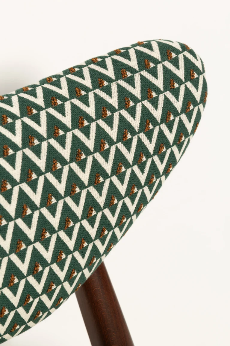 Vintola Studio Heart Bar Stool, Green And White Jacquard Upholstery — 11