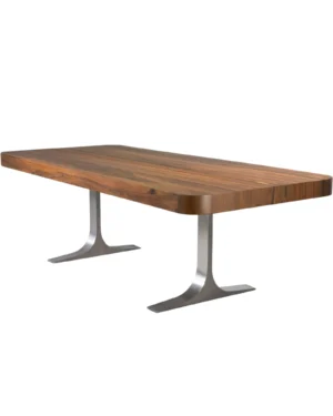Cast White Bronze Twin Pedestal And Argentine Rosewood Table, Ambrosi By Costantini