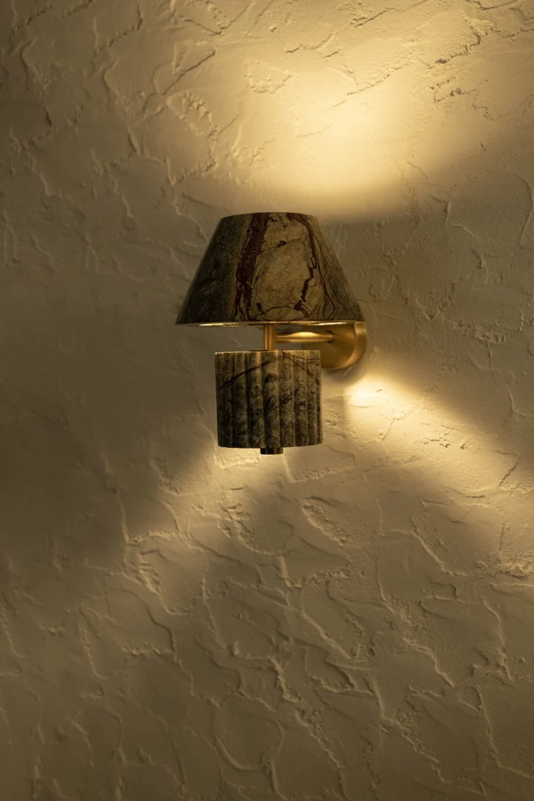 Rio Wall Lamp In Rainforest Marble And Brass — 3