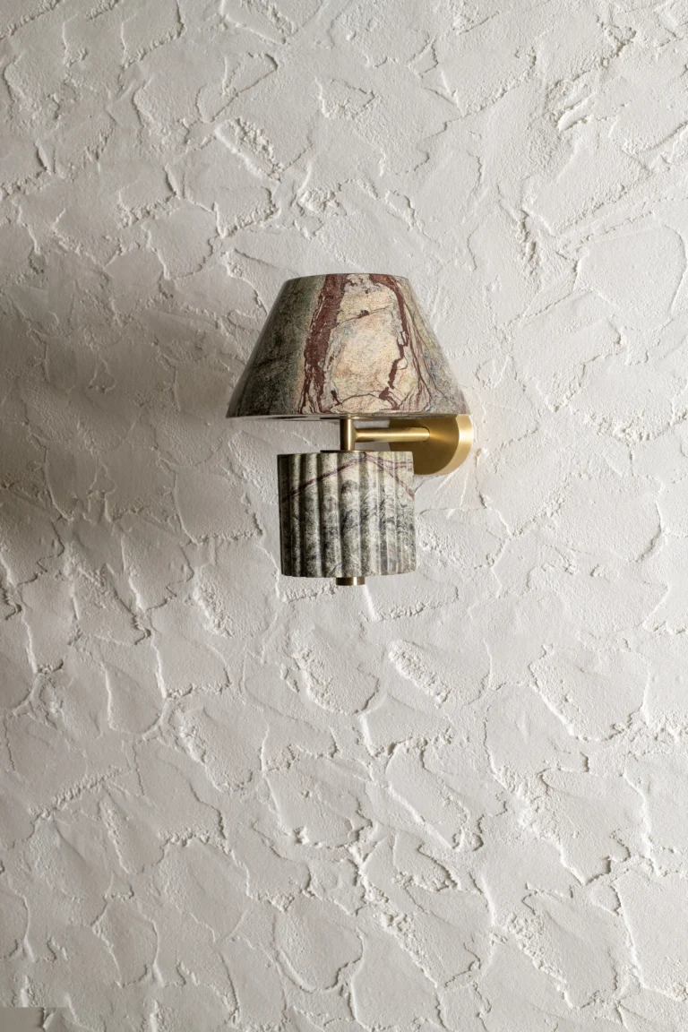 Rio Wall Lamp In Rainforest Marble And Brass — 4