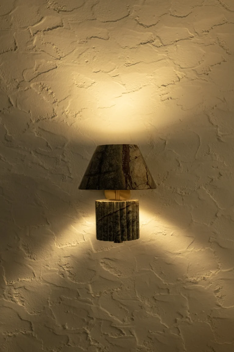 Rio Wall Lamp In Rainforest Marble And Brass — 5