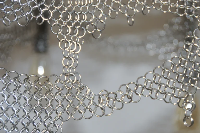 Chainmail Cobweb Chandelier in Glass and Steel — 3