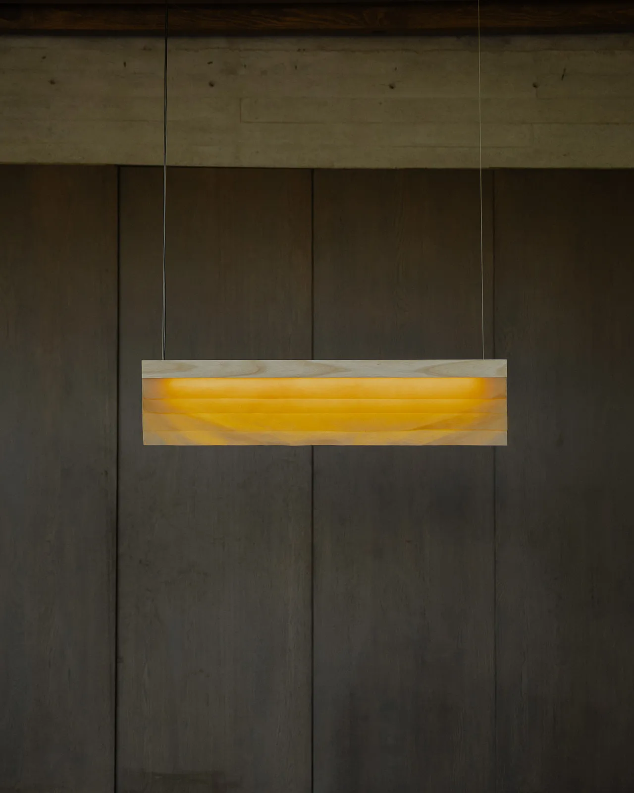 Cenit L pendant lamp in ash wood and Celium cultivated cellulose by Natural Urbano