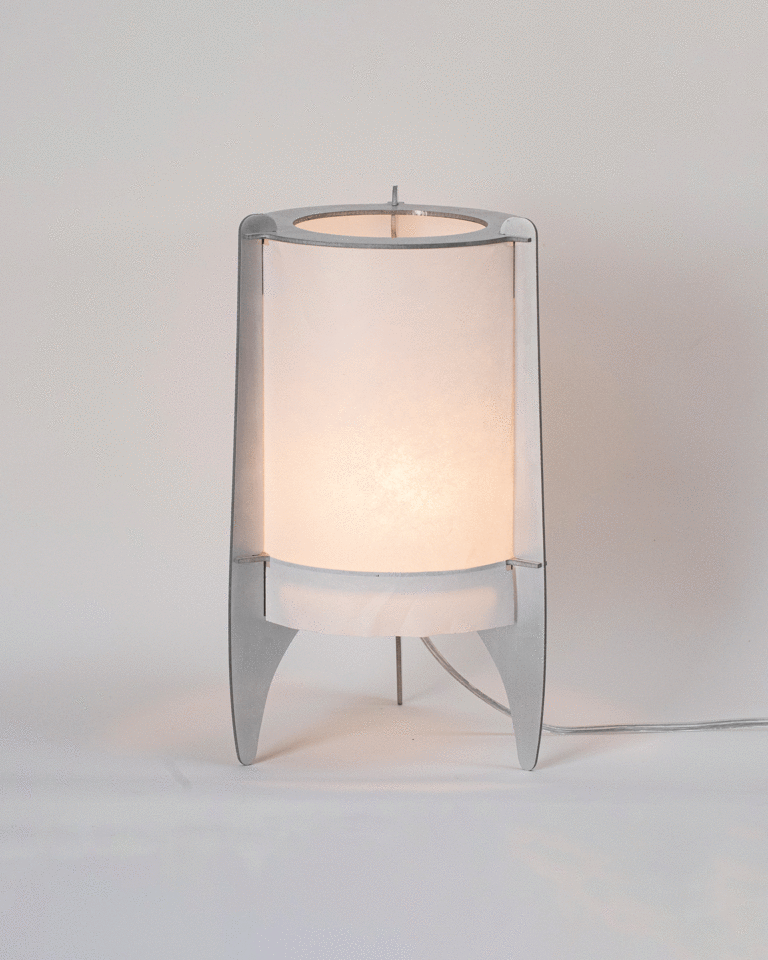 Capsule Table Lamp in Aluminum and Washi Paper — 2