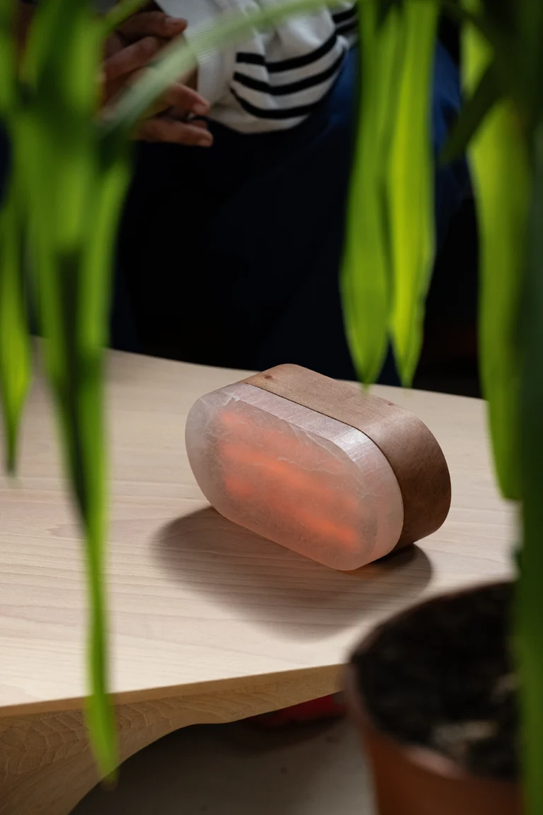 Cumulo Table Lamp in Alabaster and Oak Wood — 9