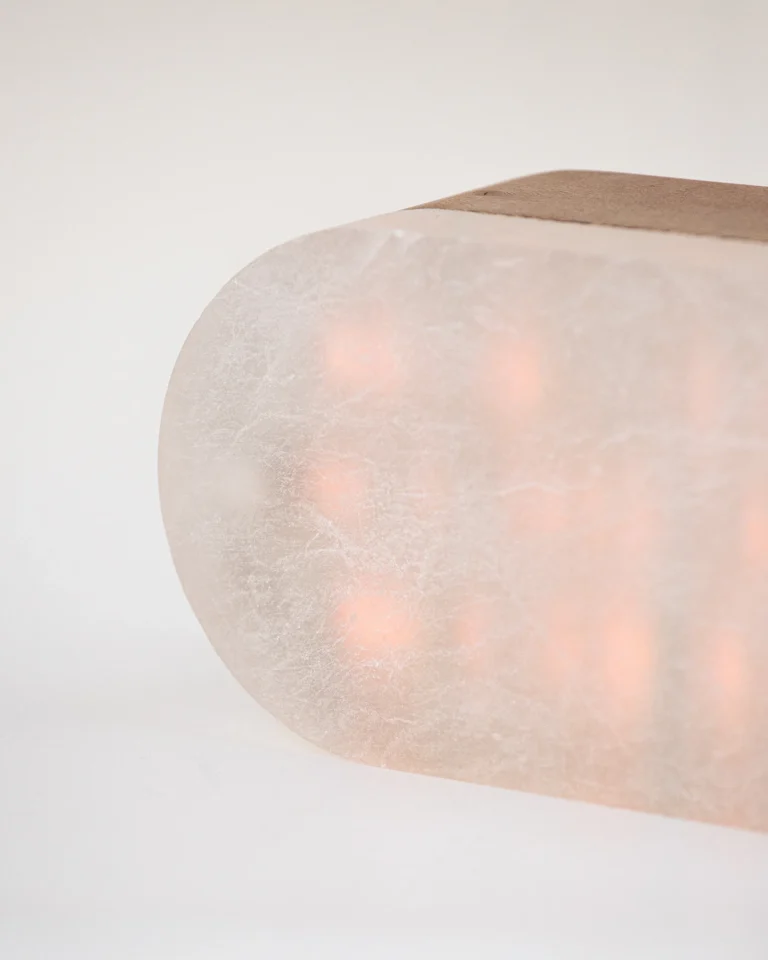 Cumulo Table Lamp in Alabaster and Oak Wood — 11