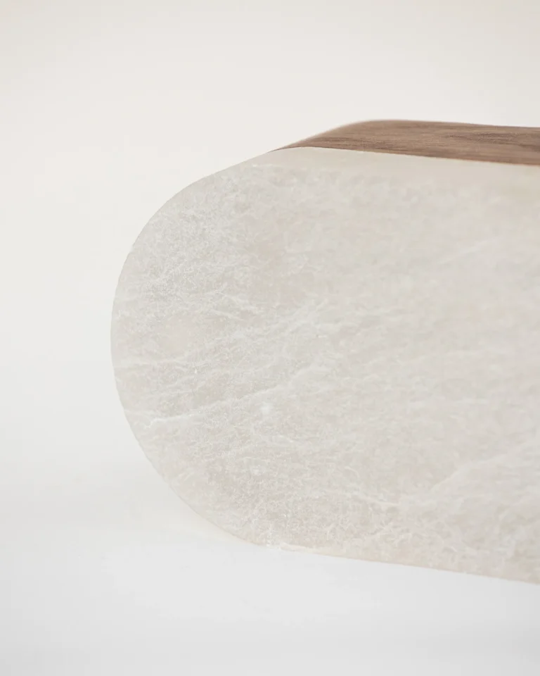 Cumulo Table Lamp in Alabaster and Oak Wood — 12