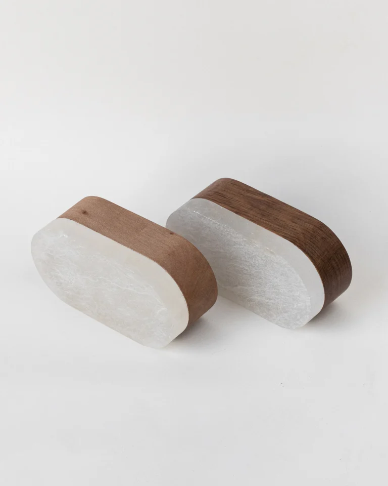 Cumulo Table Lamp in Alabaster and Oak Wood — 13