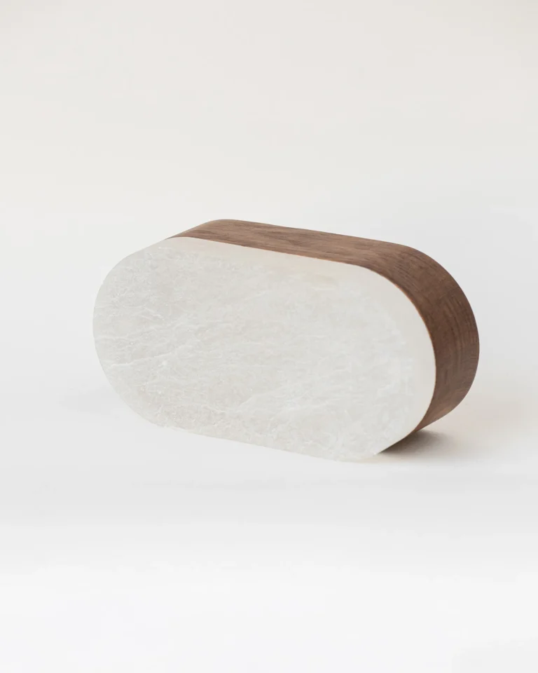 Cumulo Table Lamp in Alabaster and Oak Wood — 14