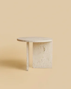 Kyushu Side Table in Travertine