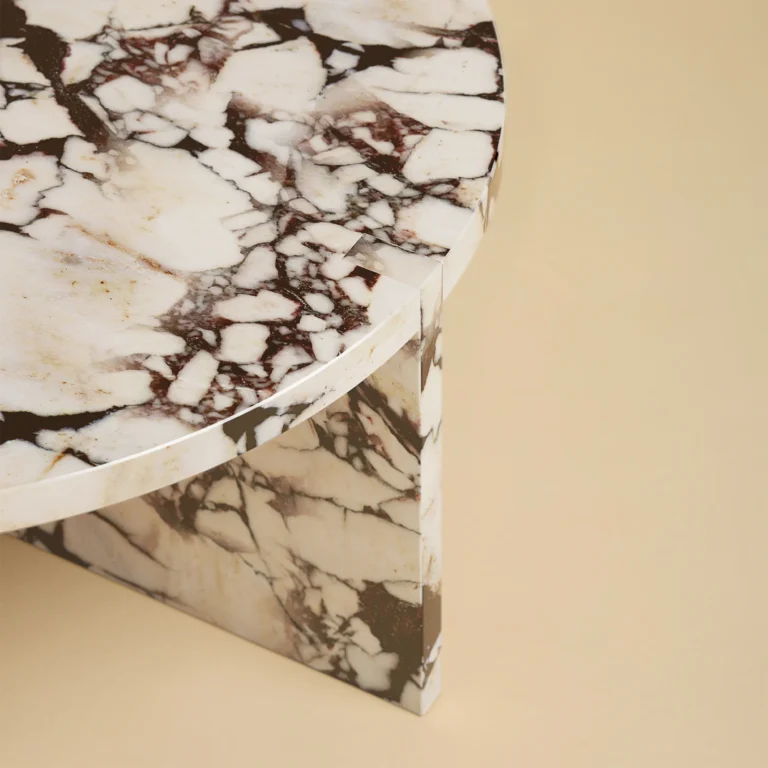 Round Marble Coffee Table - Hashi Series In Calacatta Viola — 3