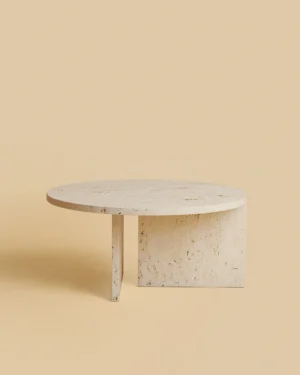 Round Travertine Coffee Table - Hashi Series