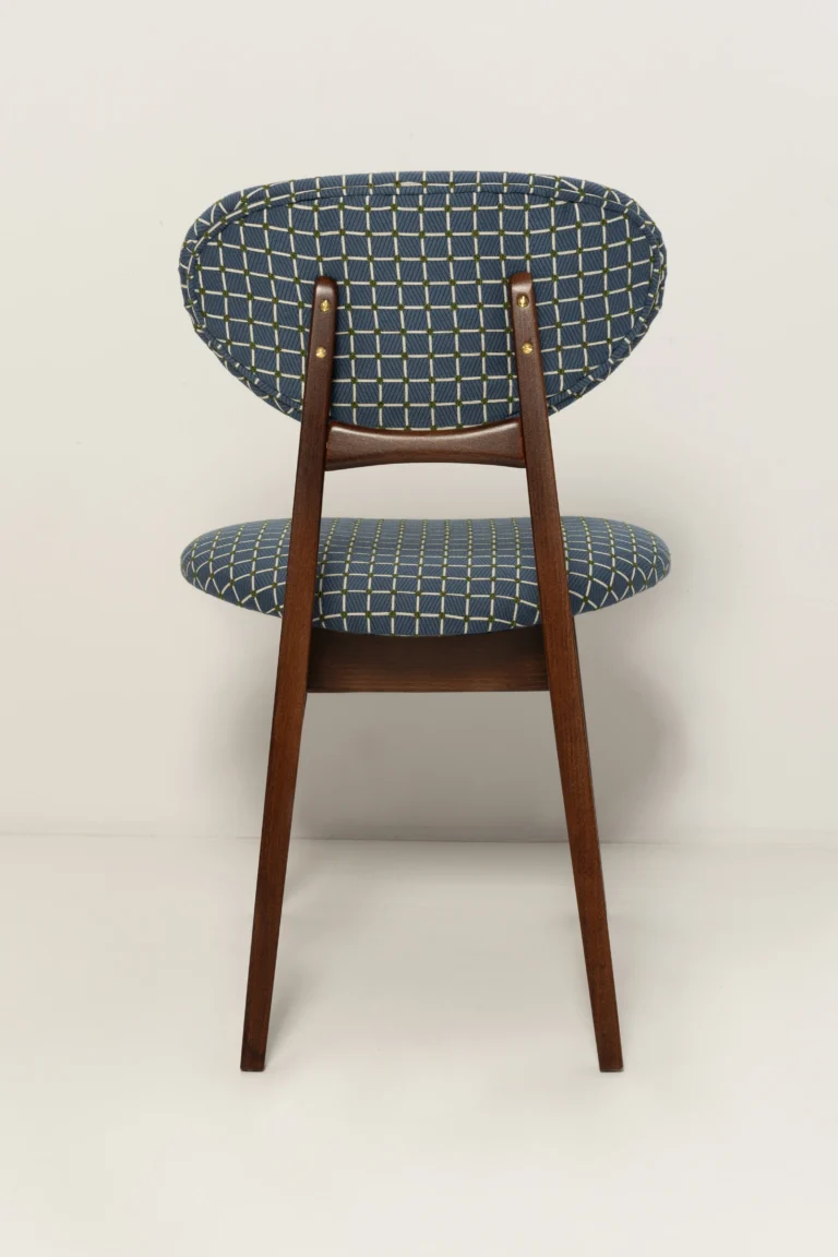 Mid Century Mushroom Chair, Blue Jacquard — 5