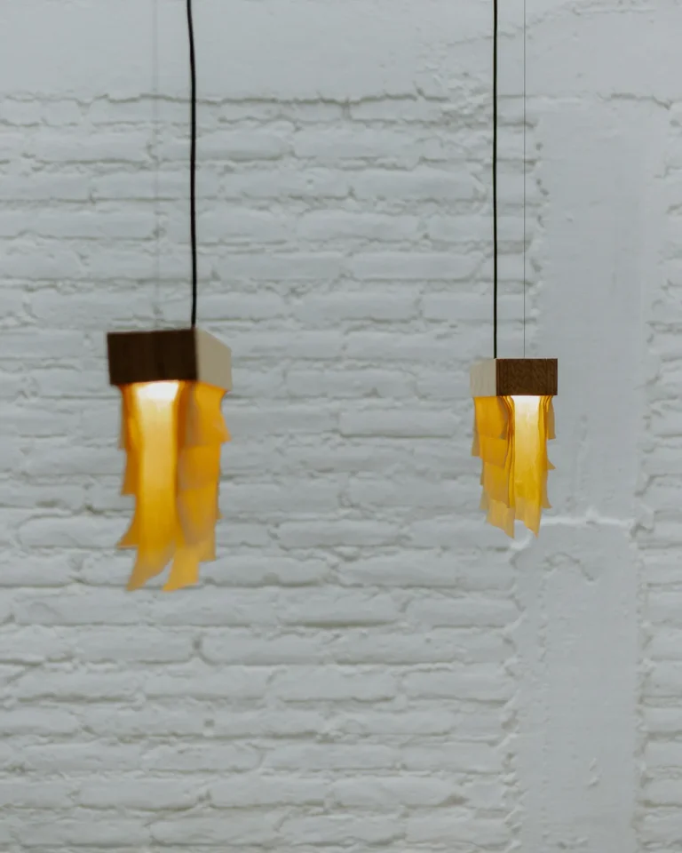 Cenit S Pendant Lamp in Ash Wood and Celium — 6