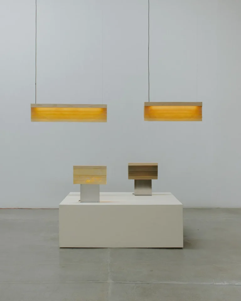 Cenit S Pendant Lamp in Ash Wood and Celium — 5