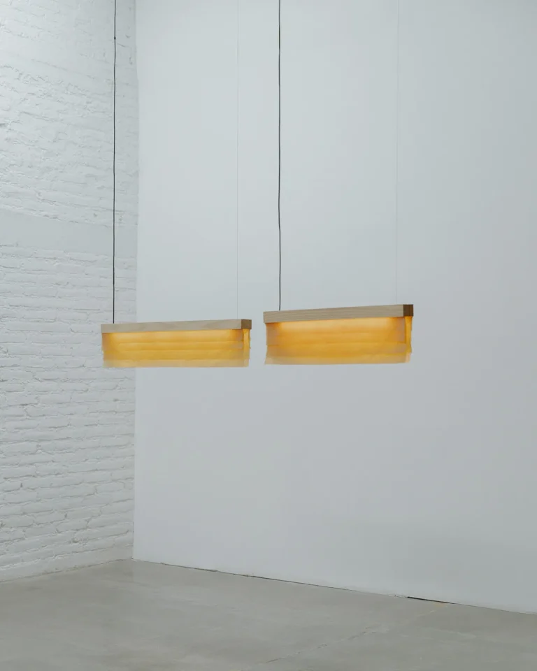 Cenit S Pendant Lamp in Ash Wood and Celium — 3