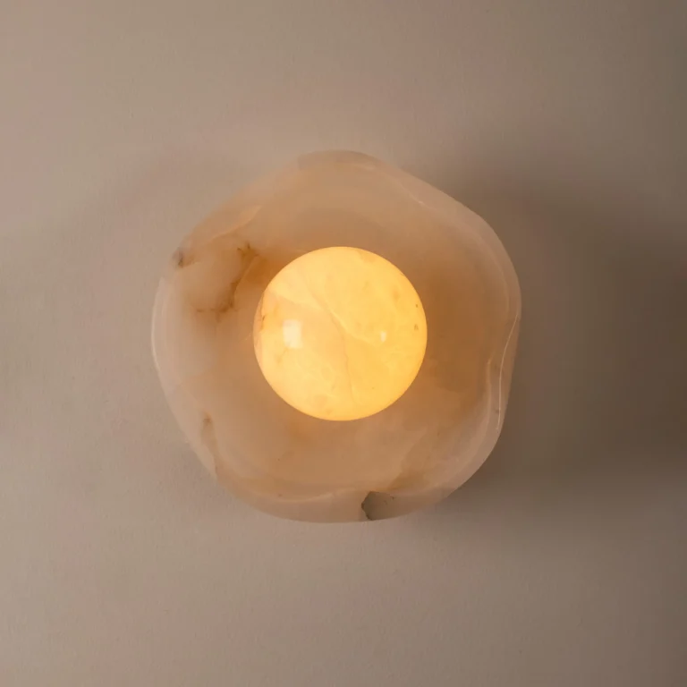 Flower Wall Sconce In Alabaster — 4