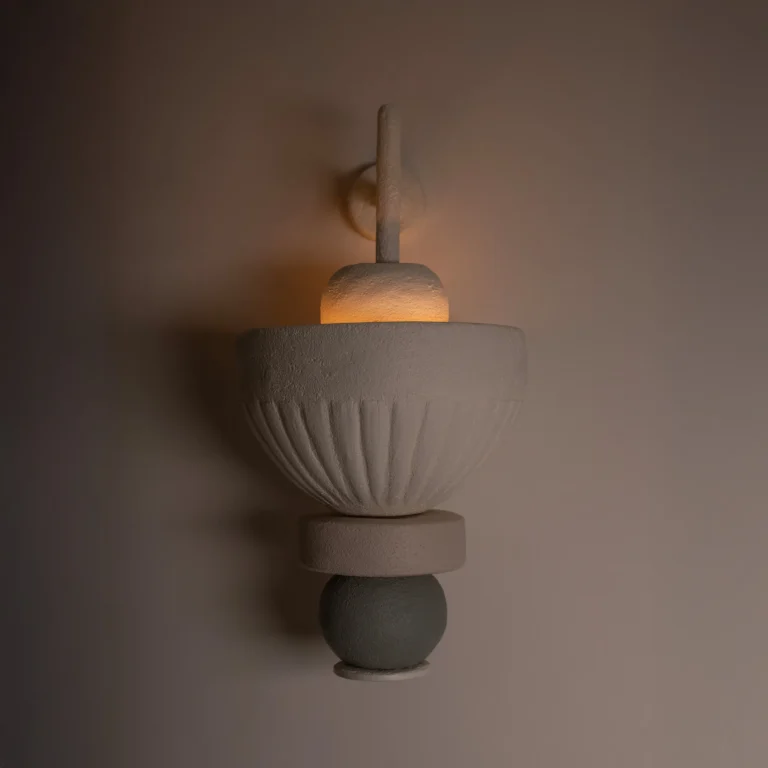 Pebble Wall Sconce in Stoneware and Clay — 2