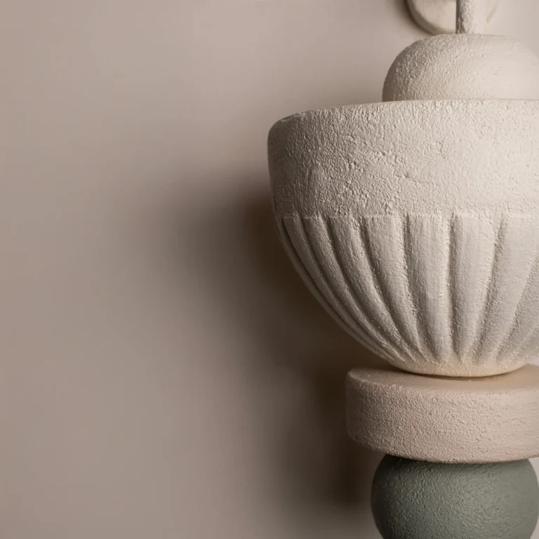 Pebble Wall Sconce in Stoneware and Clay — 3