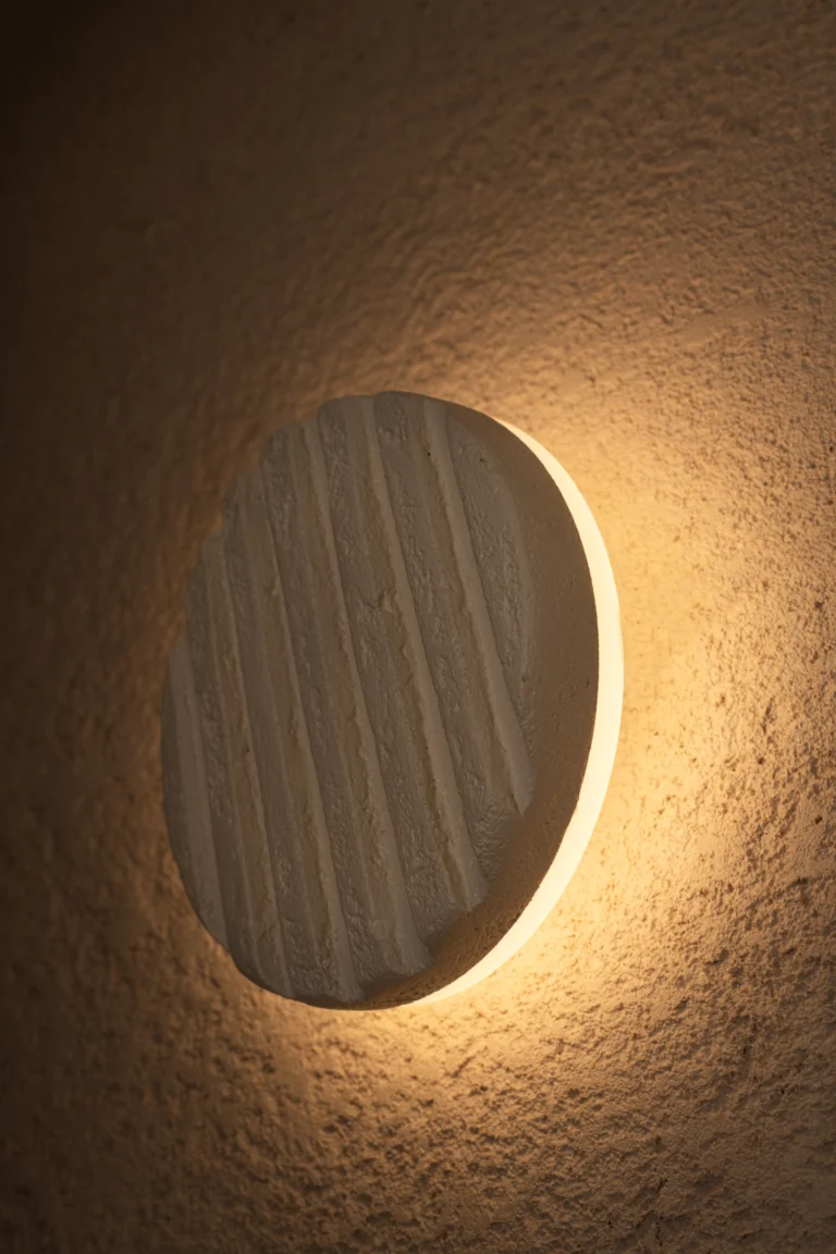 Wilo Fluted Egg White Wall Sconce in Clay and Aluminum — 3