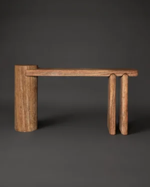 Orion Console Table in Red Travertine