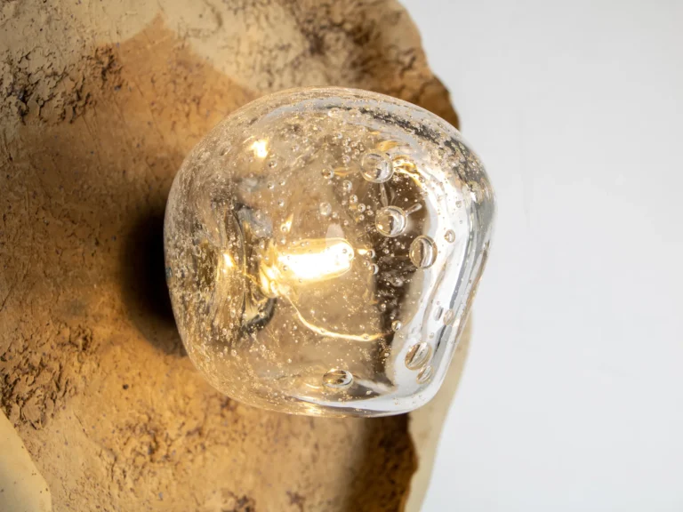 Asea No. 41 Wall Sconce in Stoneware and Blown Glass — 3