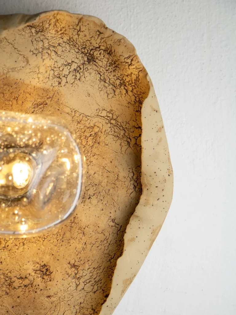 Asea No. 41 Wall Sconce in Stoneware and Blown Glass — 5