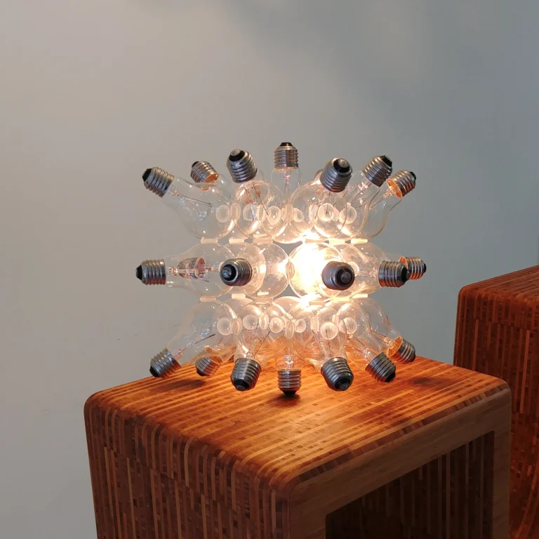 "Spare" Table Lamp in Ultraclear Glass and Metal — 3
