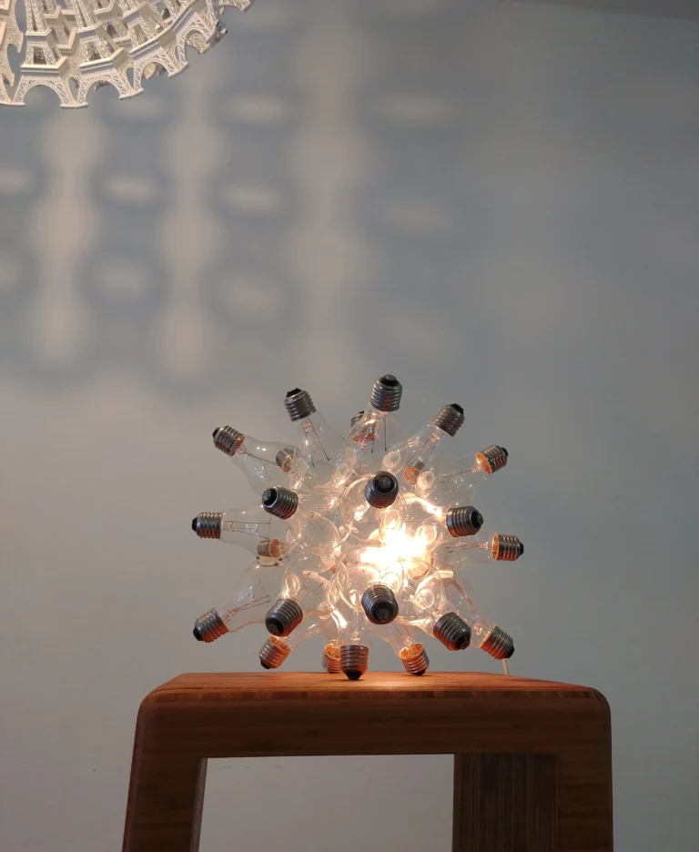 "Spare" Table Lamp in Ultraclear Glass and Metal — 2
