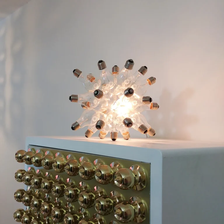 "Spare" Table Lamp in Ultraclear Glass and Metal — 8
