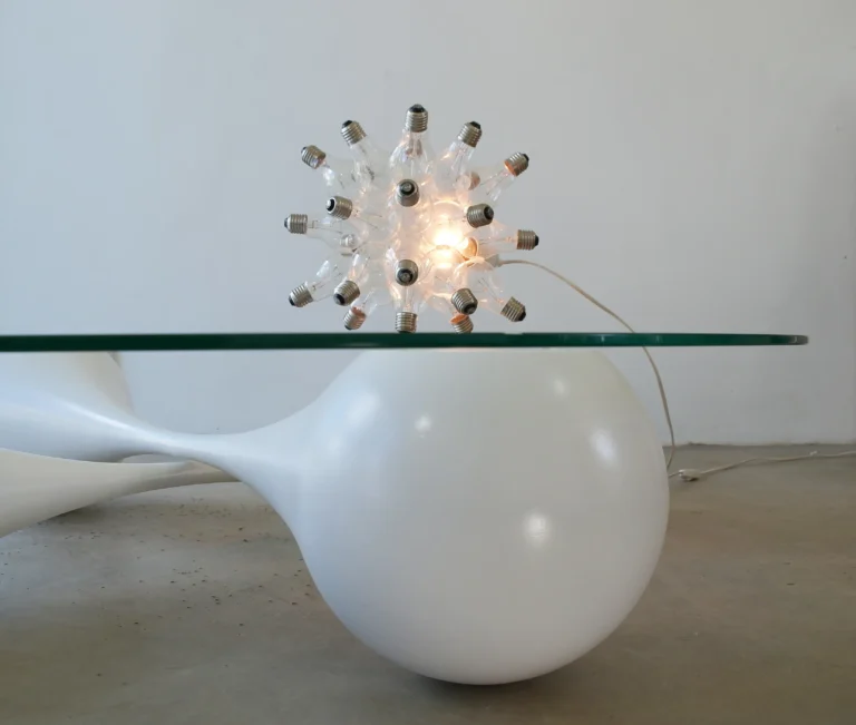 "Spare" Table Lamp in Ultraclear Glass and Metal — 12