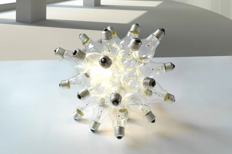 "Spare" Table Lamp in Ultraclear Glass and Metal — 11