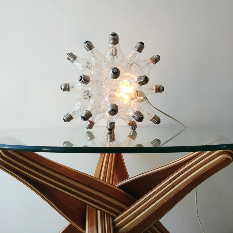 "Spare" Table Lamp in Ultraclear Glass and Metal — 7